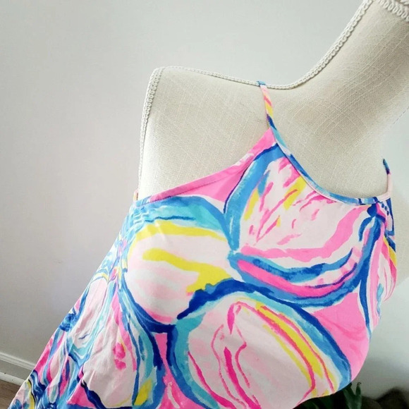 Lilly Pulitzer Margot Sunny Side Halter Tassle Tropical Pima Cotton Dress XXS - Picture 4 of 14